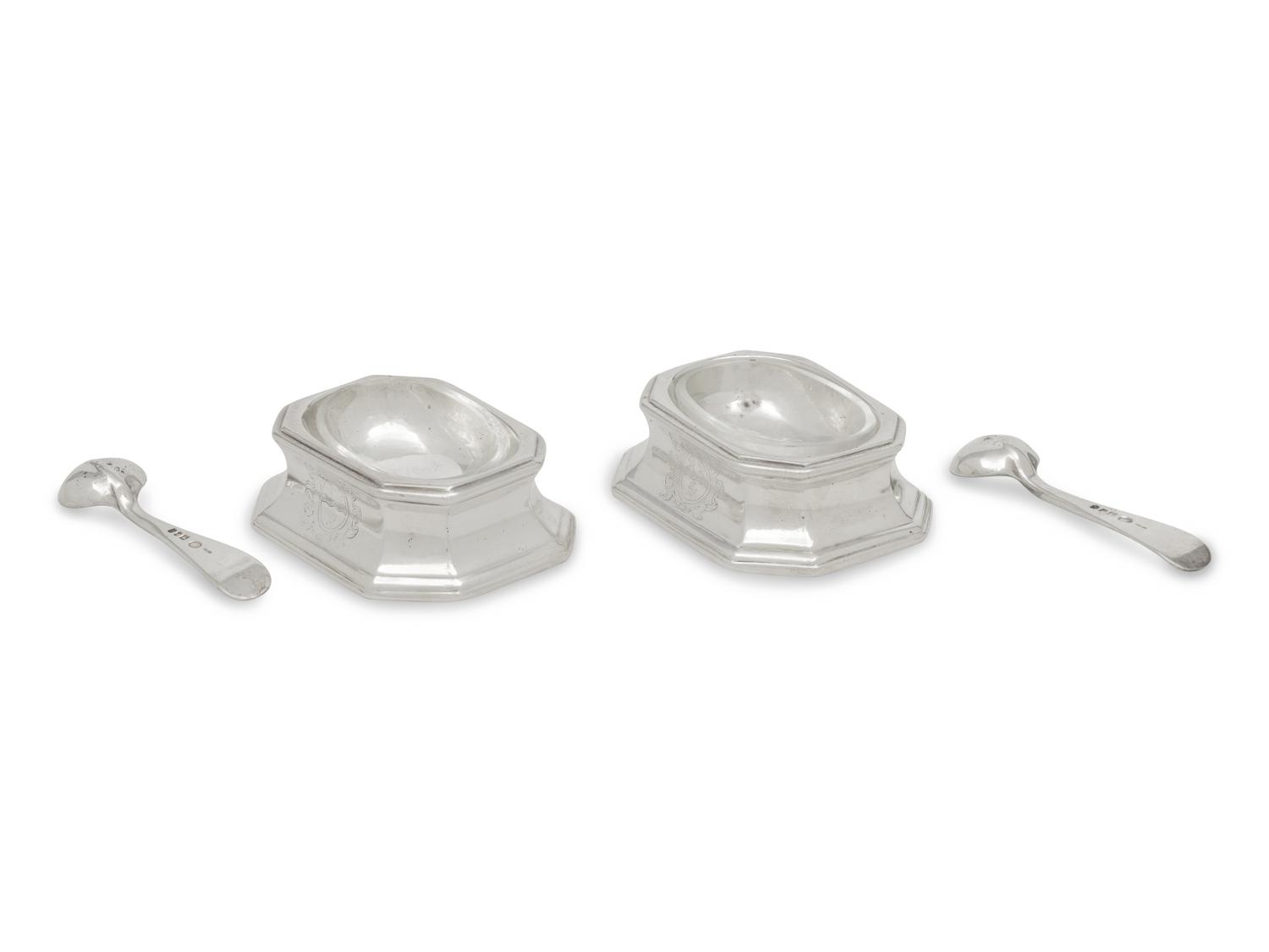 A Pair of Queen Anne Britannia Silver Trencher Salts