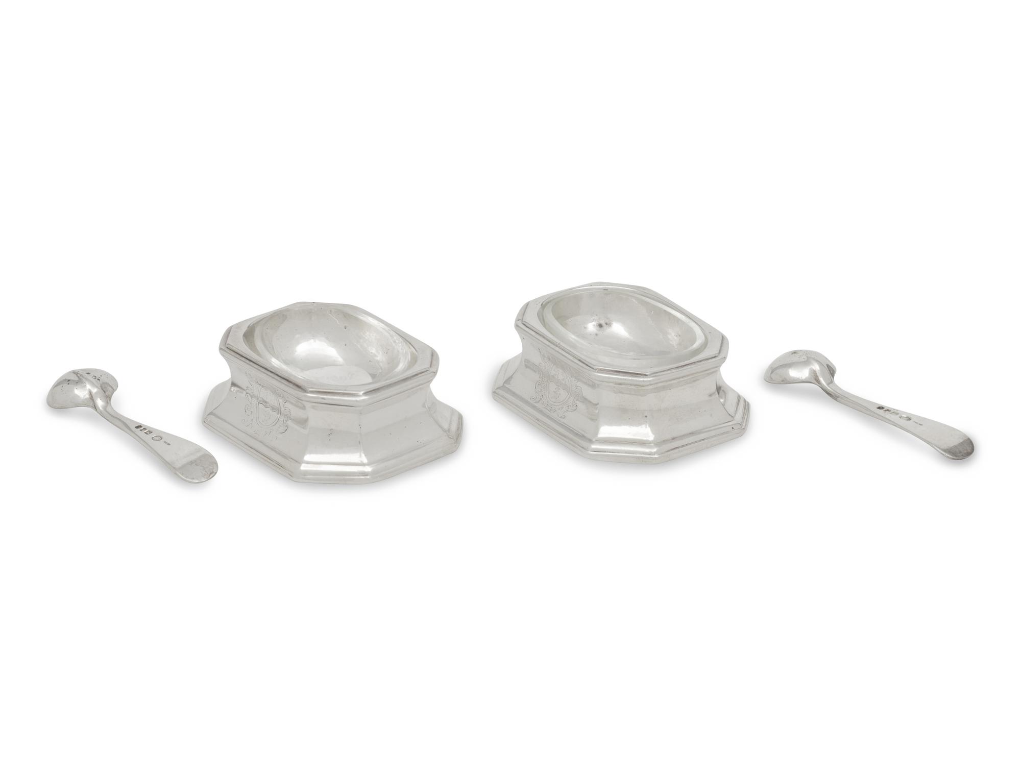 A Pair of Queen Anne Britannia Silver Trencher Salts