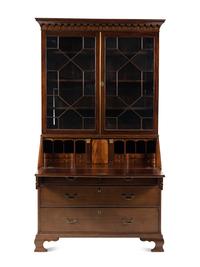 A George III Mahogany Bureau Bookcase