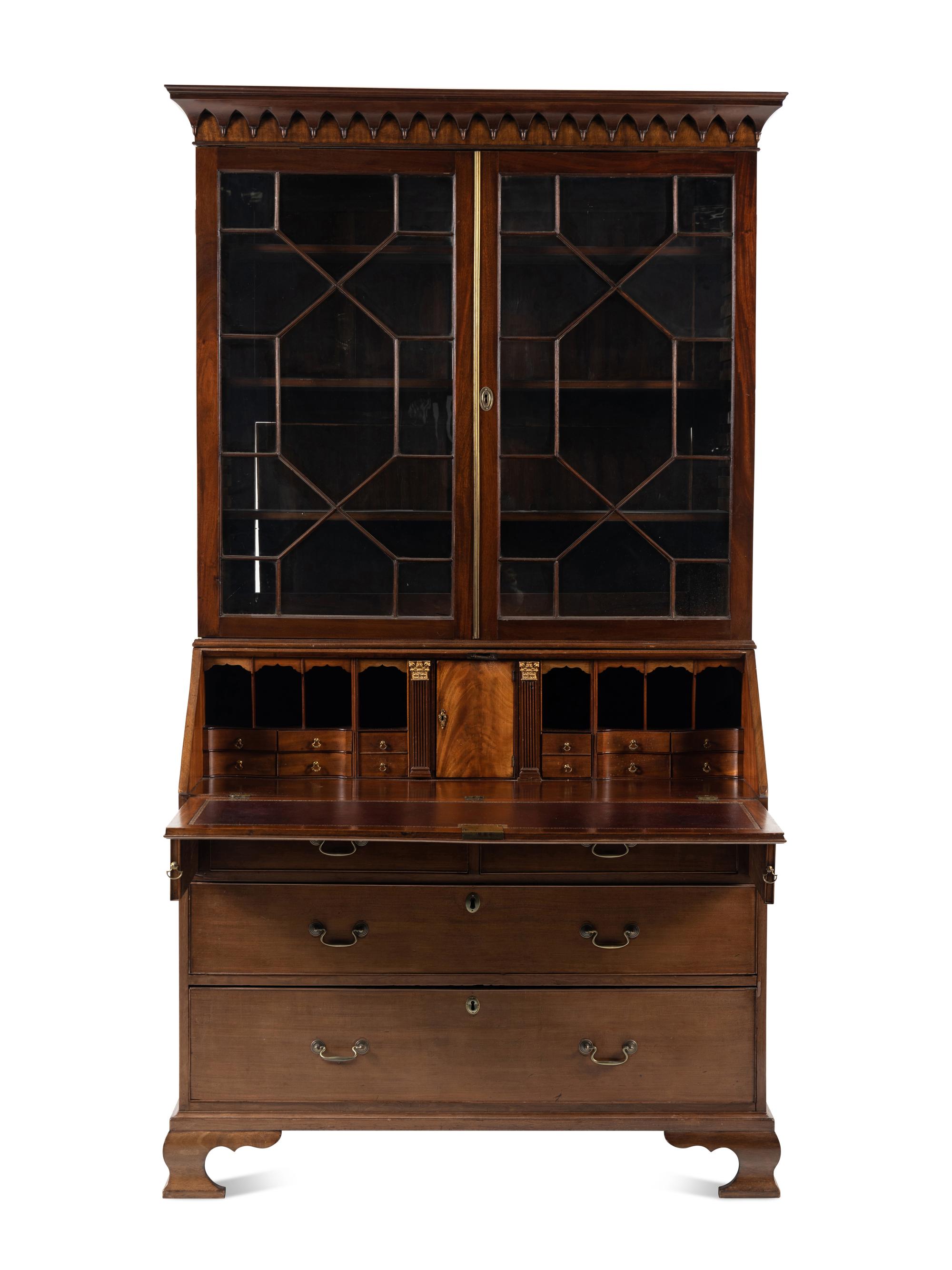 A George III Mahogany Bureau Bookcase