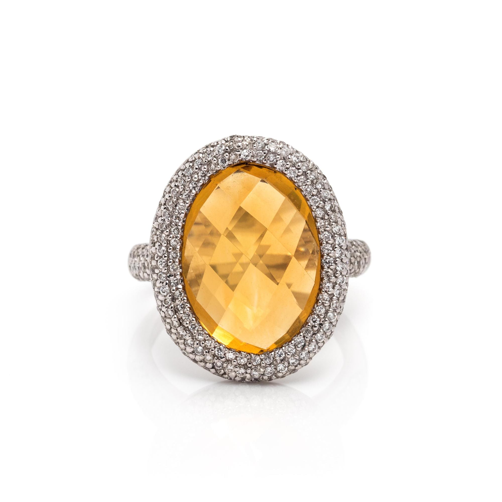 CITRINE AND DIAMOND RING