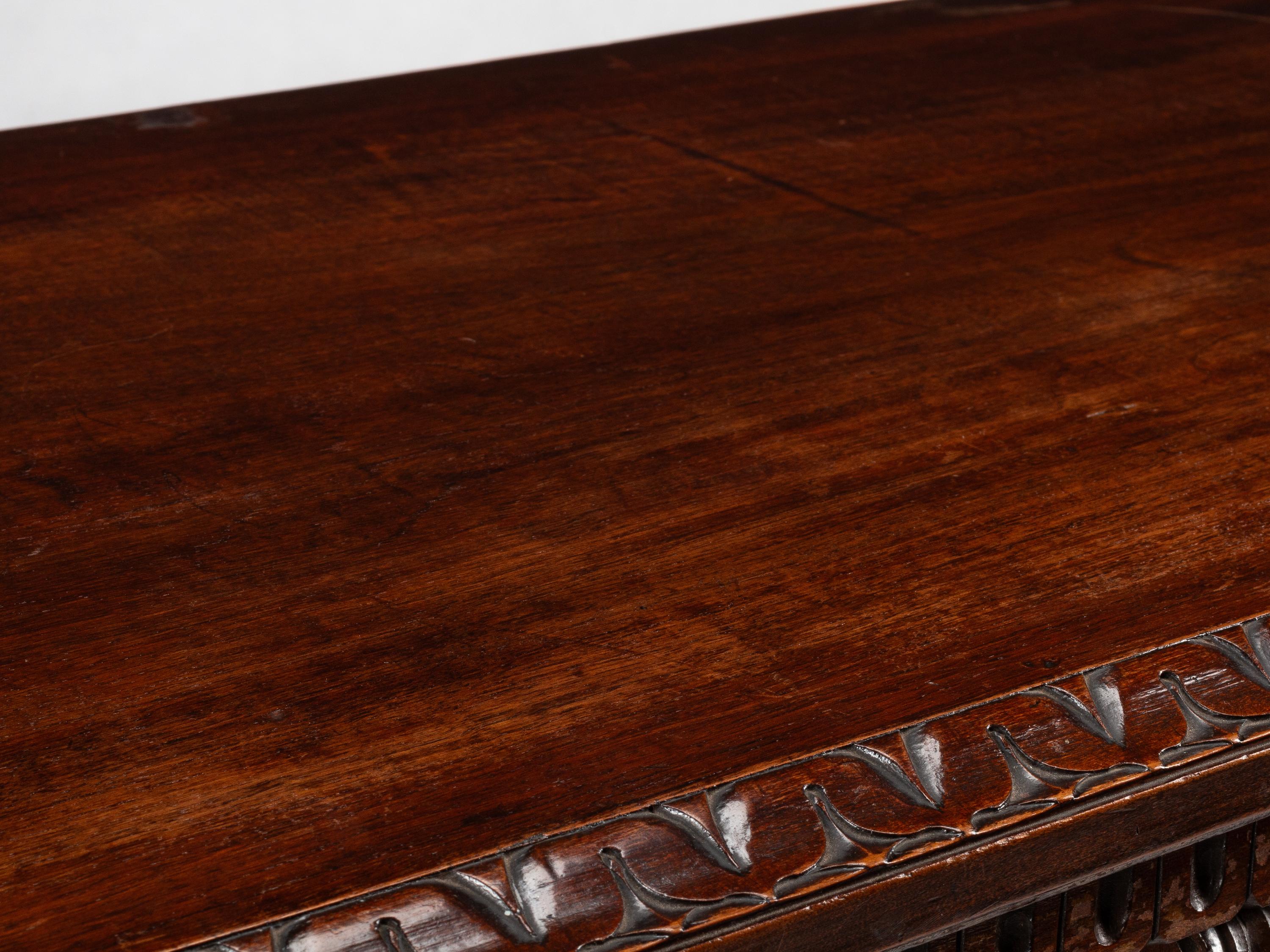 An Italian Baroque Style Walnut Console Cabinet