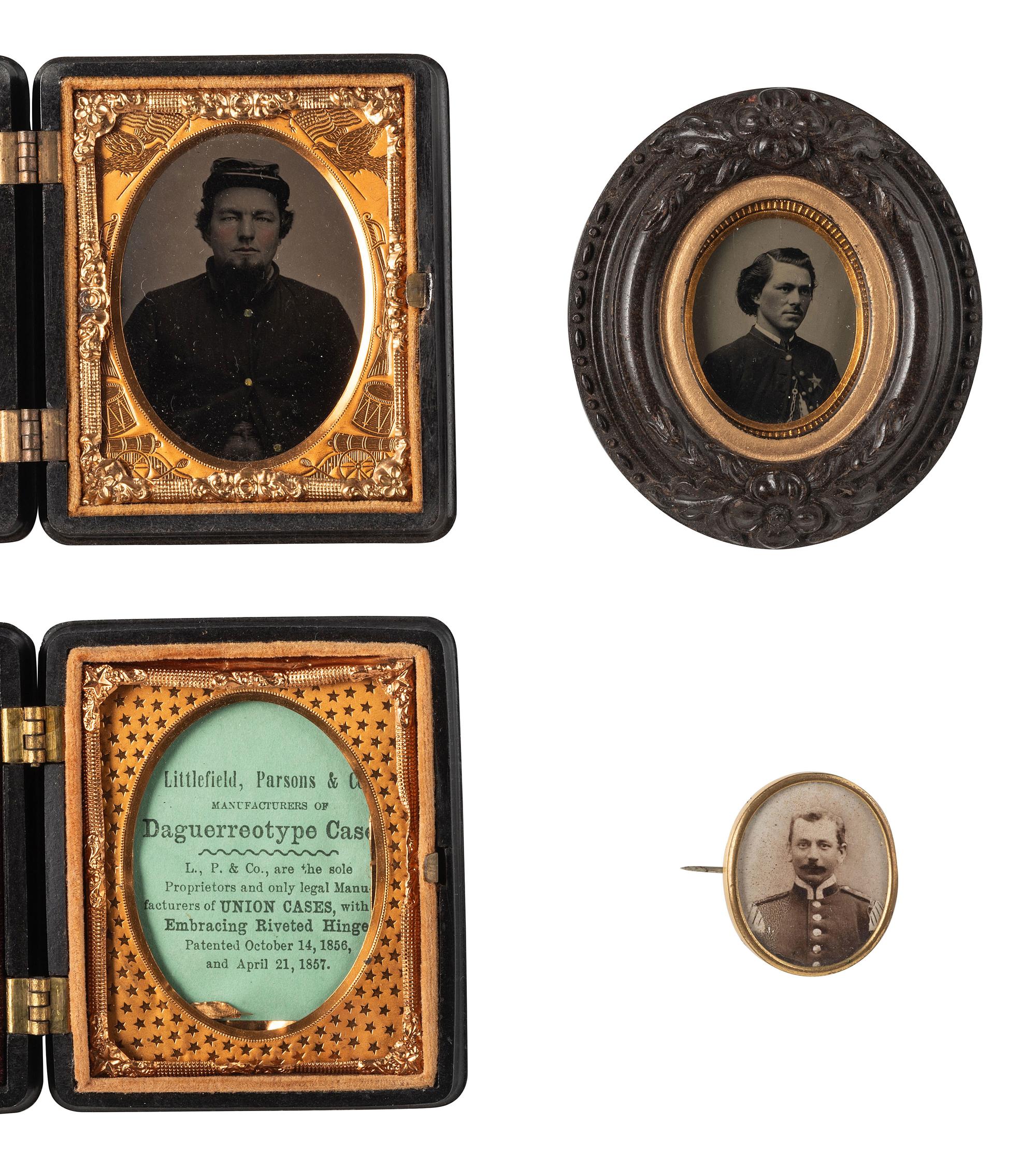 [CIVIL WAR]. 7 portraits of soldiers, most housed in Union cases incl. some glass window examples.
