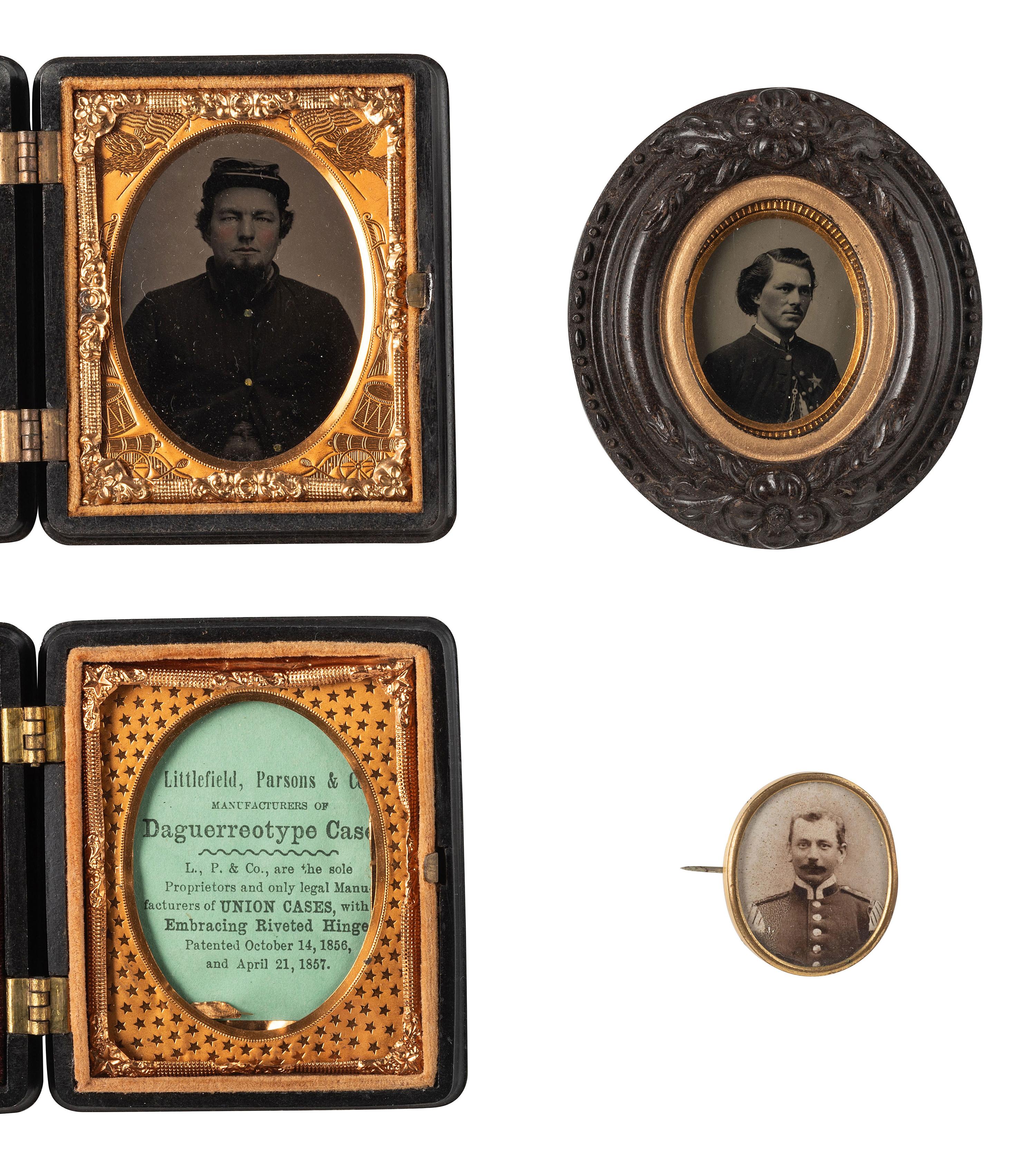 [CIVIL WAR]. 7 portraits of soldiers, most housed in Union cases incl. some glass window examples.