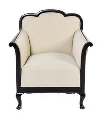 An Art Deco Style Ebonized Bergere Height 33 1/2 inches.