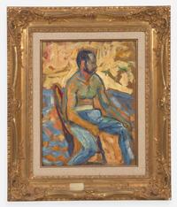 Paul Signac (French, 1863-1935) - Le Joueur de Boules Assis (Étude pour 'Au Temps d'Harmonie')