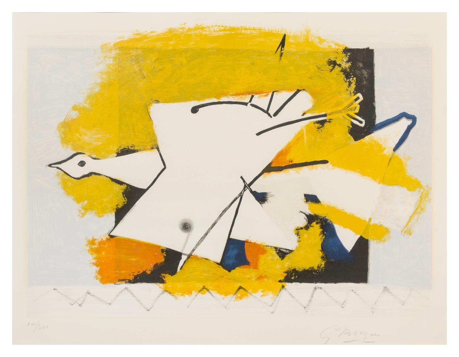 After Georges Braque, (French, 1882-1963), L'oiseau fond jaune, 1959