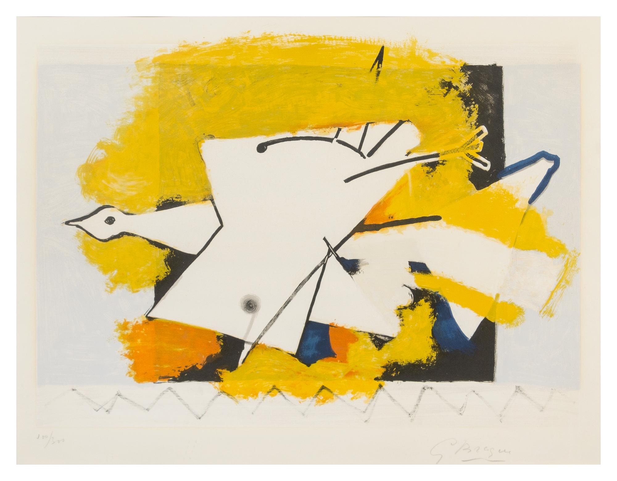 After Georges Braque, (French, 1882-1963), L'oiseau fond jaune, 1959