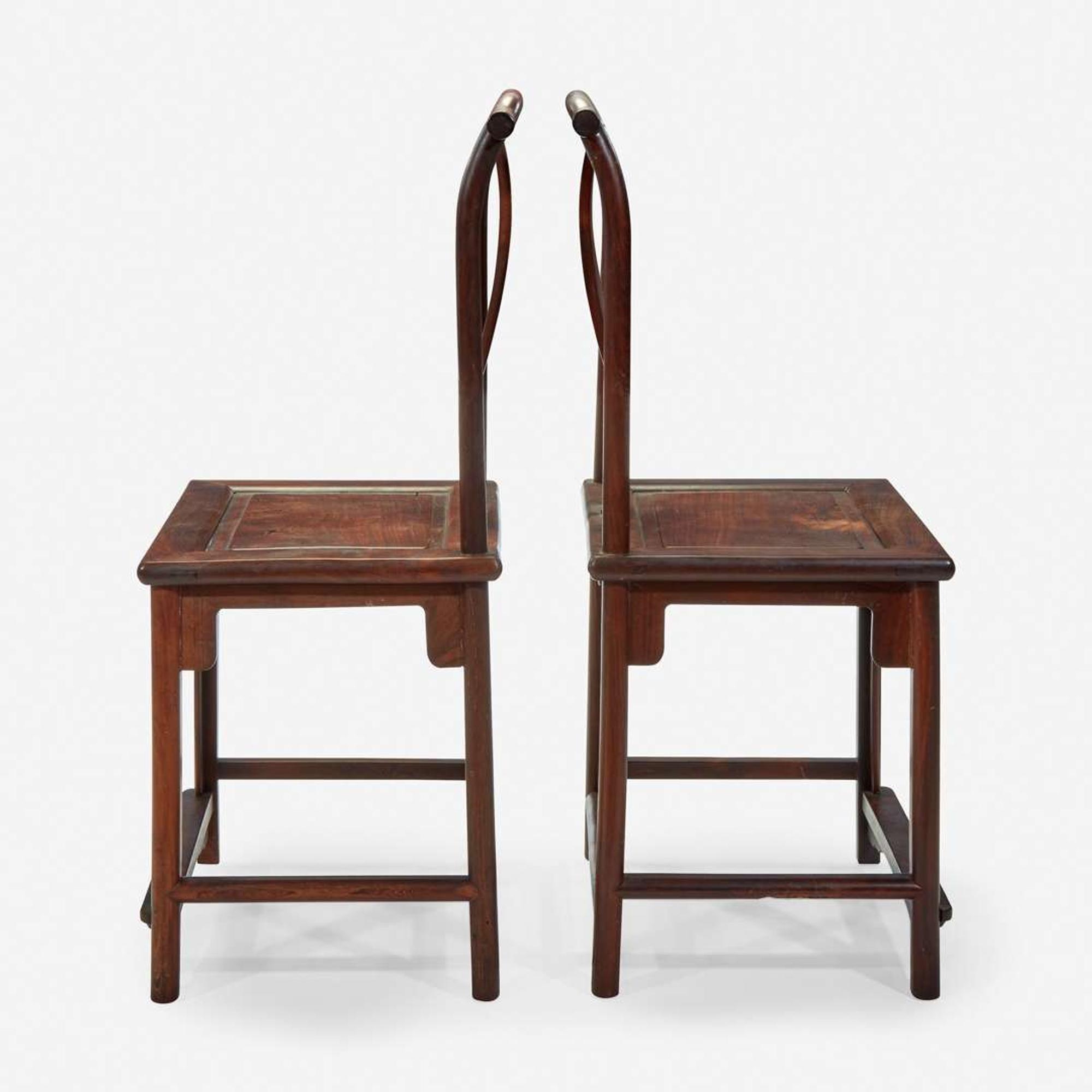 A pair of Chinese side chairs, possibly jichimu 椅子一对 或鸡翅木 19th/20th century ???????