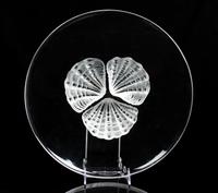 A Lalique Molded and Frosted Low Bowl Diameter 14 inches.