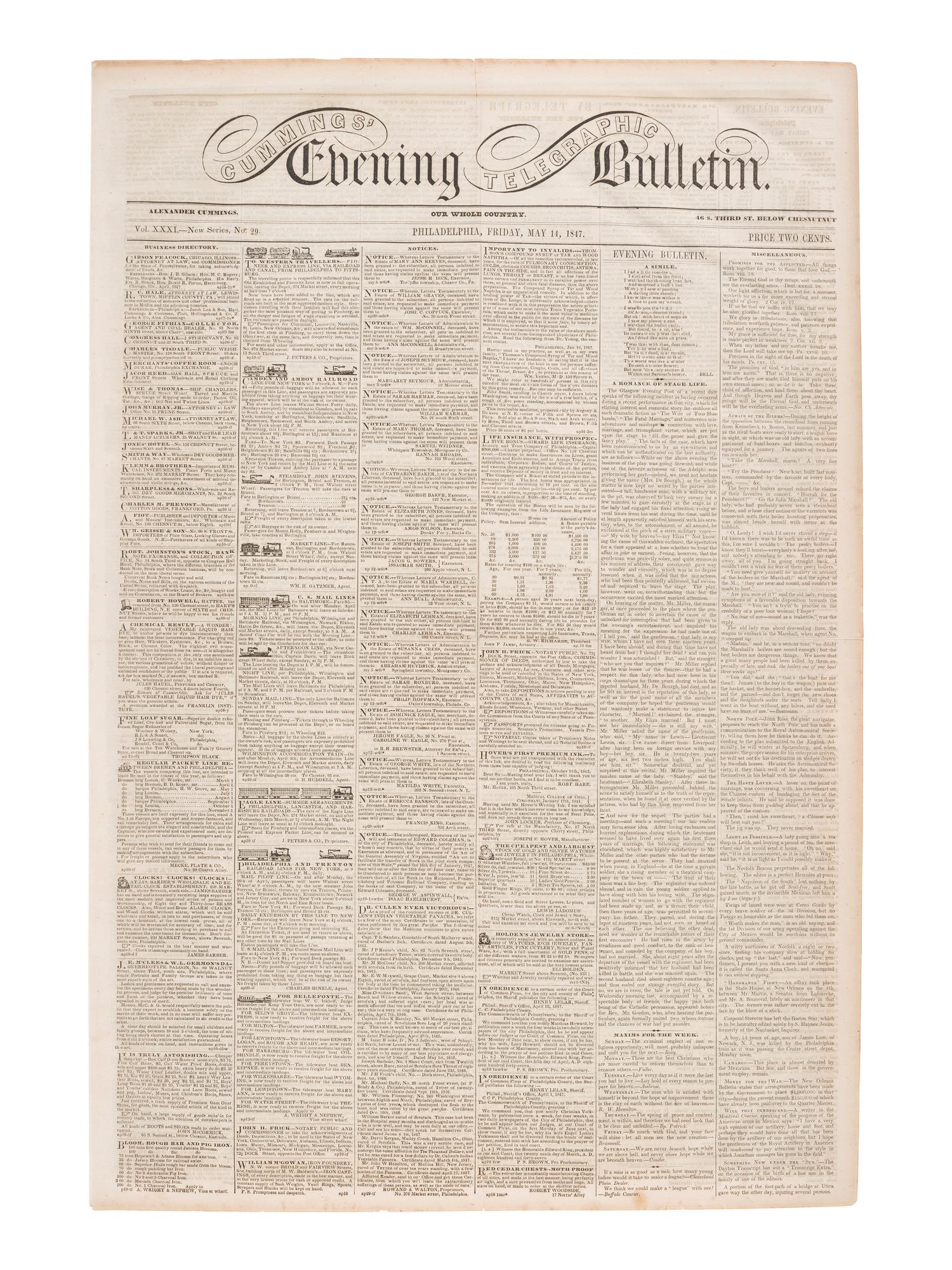 [AFRICAN AMERICANA]. Print ephemera related to enslavement and racism, comprising: