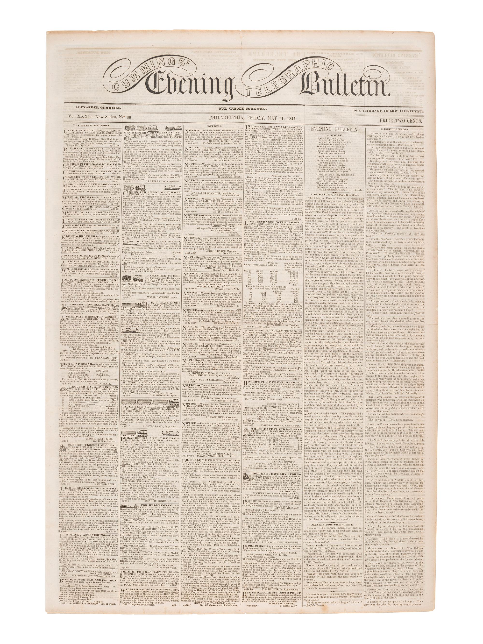 [AFRICAN AMERICANA]. Print ephemera related to enslavement and racism, comprising: