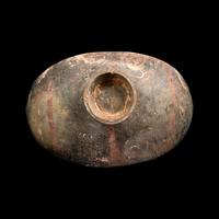 A Large Chinese Painted Pottery Cocoon Jar, Han Dynasty 漢 彩陶茧形罐