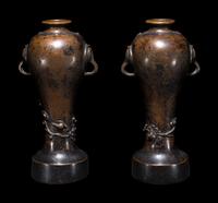 A Pair of Chinese Bronze Vases