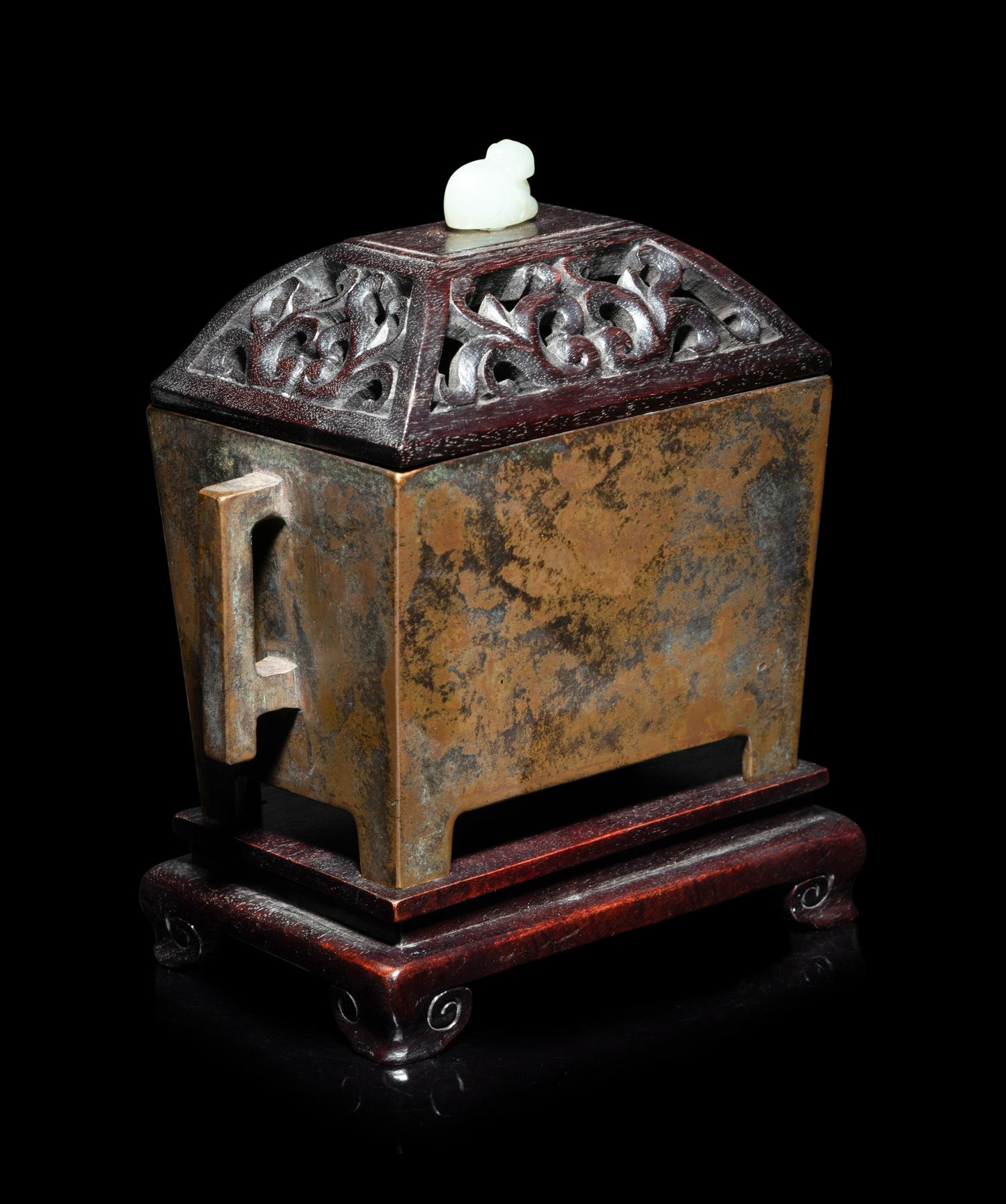 A Chinese Bronze Rectangular Censer