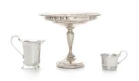 A Collection of American Silver Articles, various makers, 20th Century, comprising a compote with detached base, a creamer and sugar.