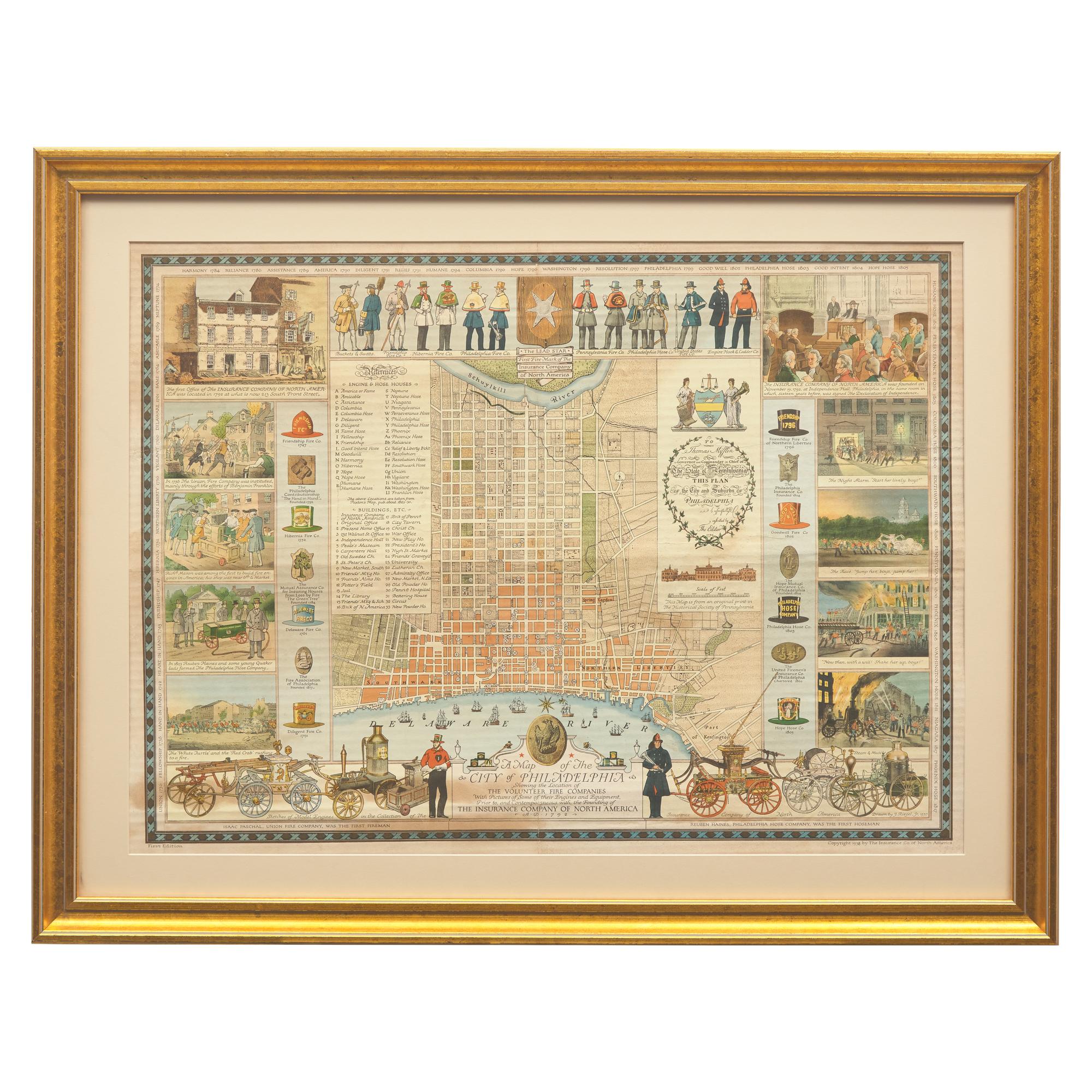 [Philadelphia] Group of 5 19th-20th century maps of Philadelphia