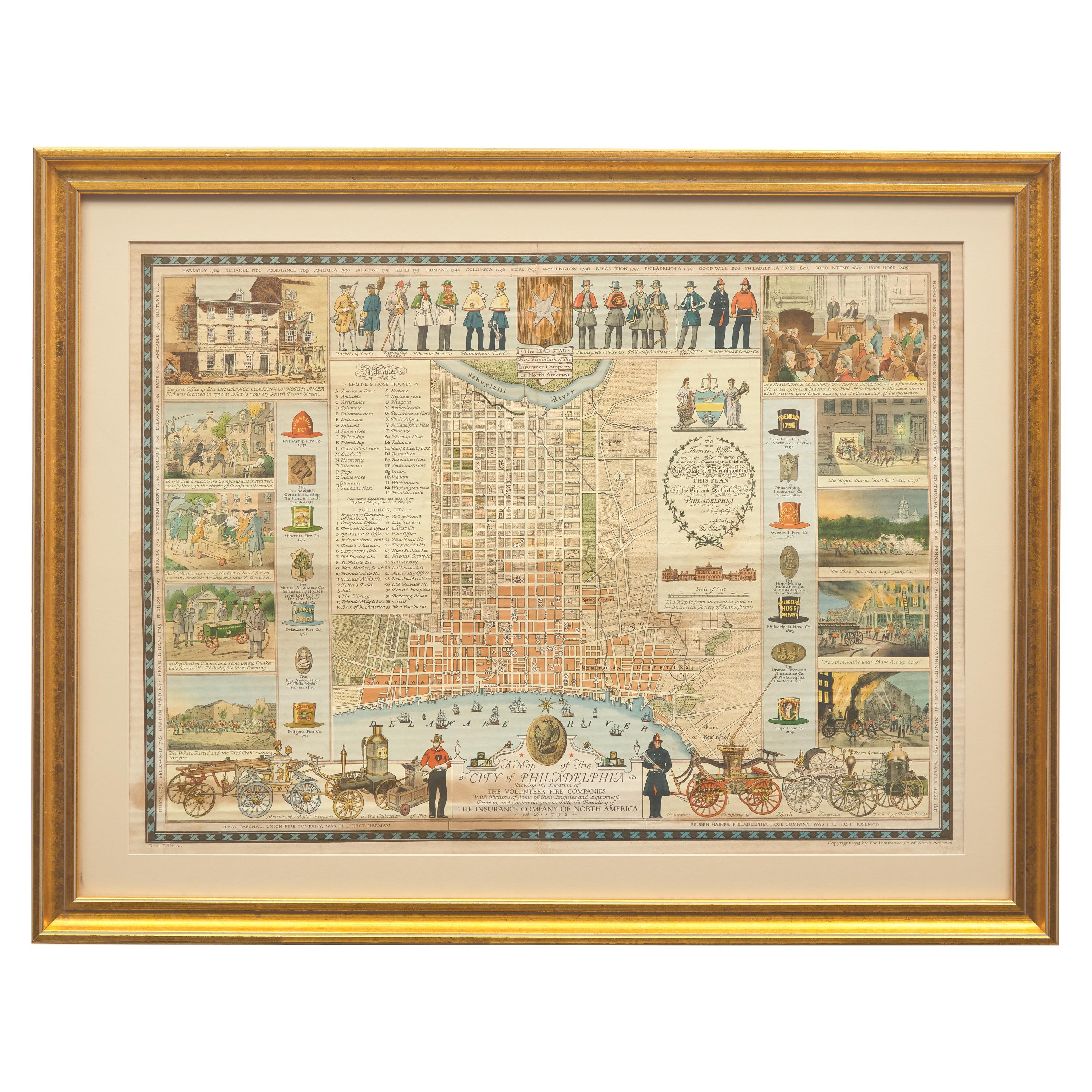 [Philadelphia] Group of 5 19th-20th century maps of Philadelphia