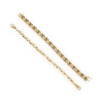 TWO DIAMOND AND YELLOW GOLD BRACELETS