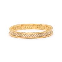 VAN CLEEF & APRELS, YELLOW GOLD AND DIAMOND 'PERLÉE' BANGLE BRACELET