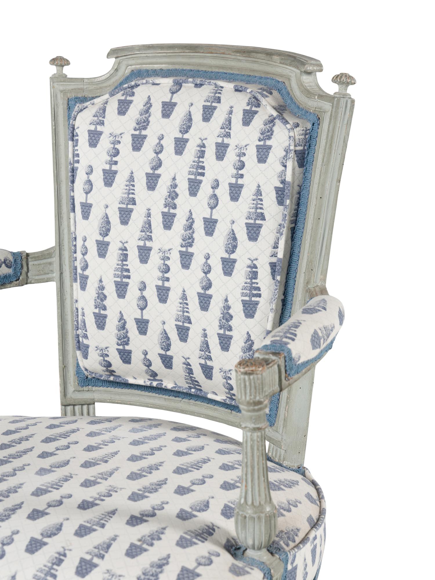 A Pair of Louis XVI Painted Fauteuils