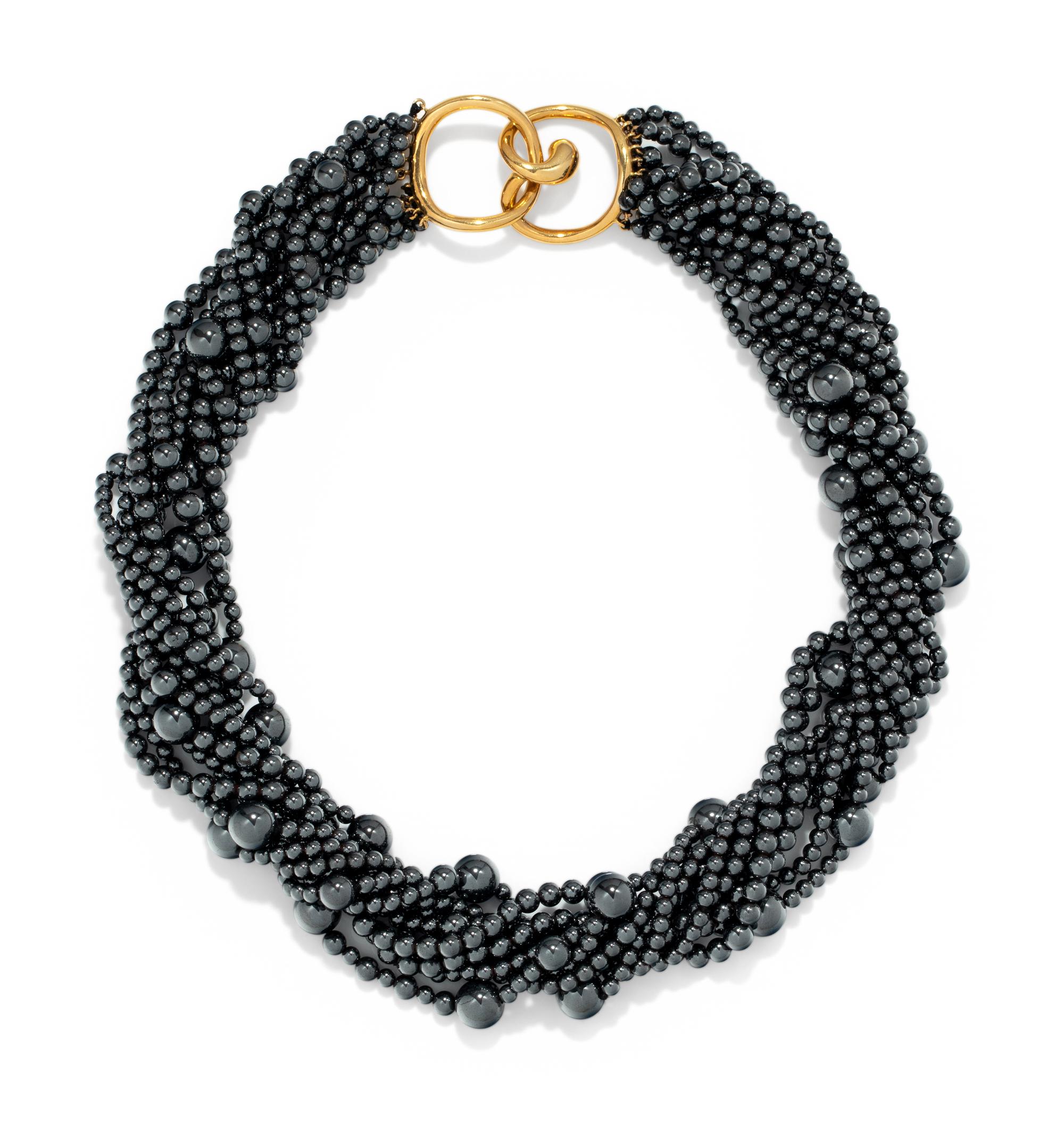 ANGELA CUMMINGS, HEMATITE TORSADE NECKLACE