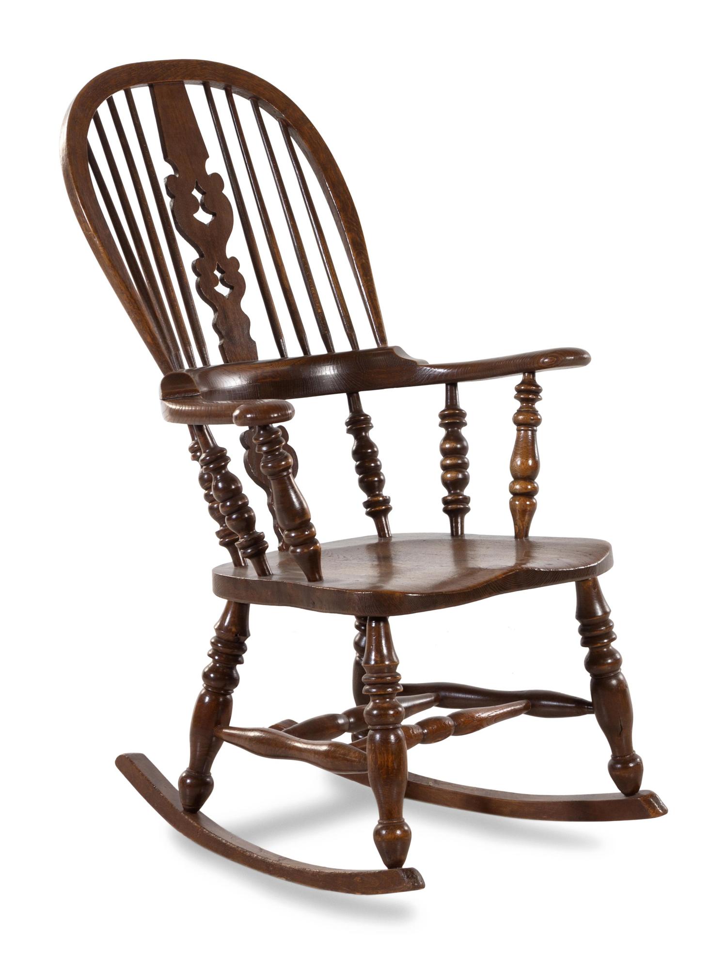 An English Oak Windsor Rocking Chair
