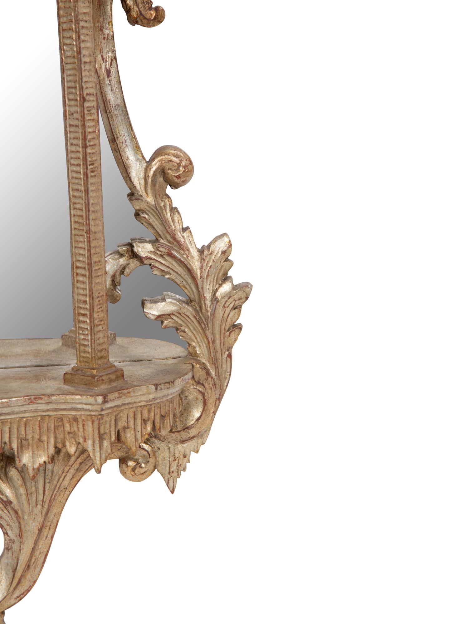 An Venetian Style Silvered Wood Grotto Mirror