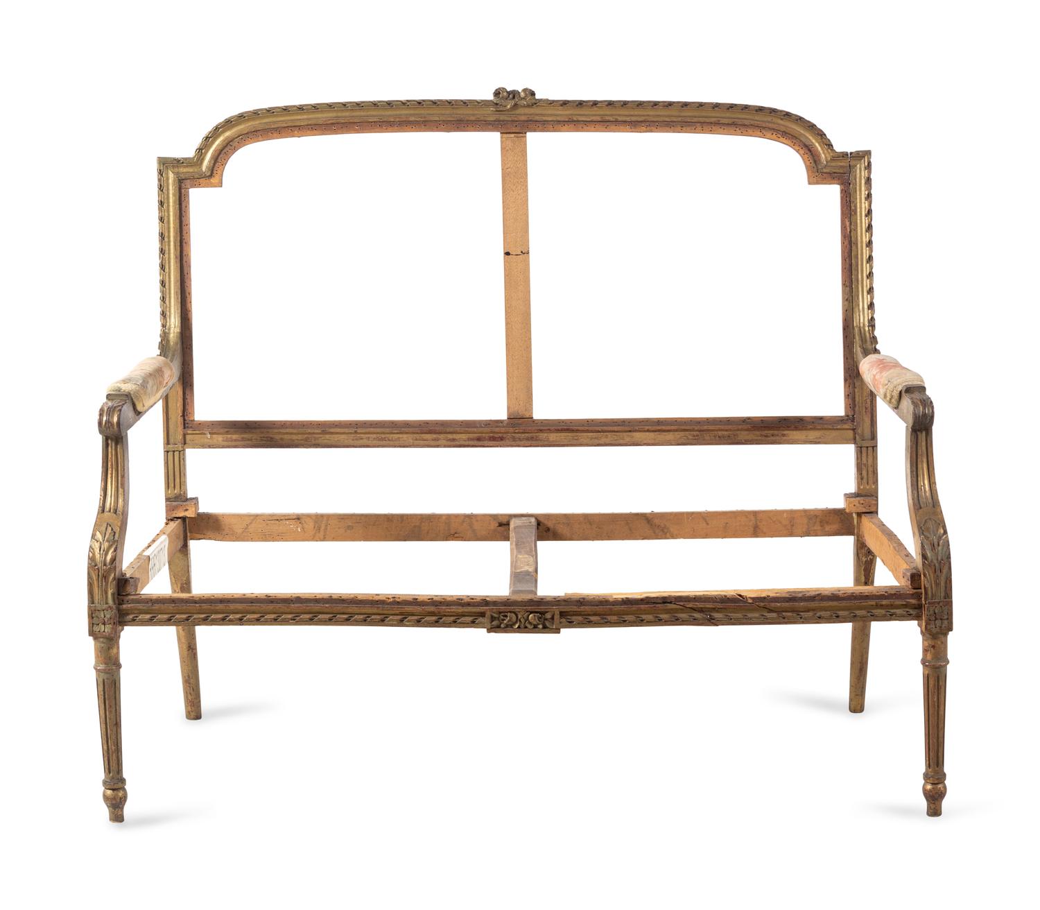 A Louis XVI Giltwood Settee Frame