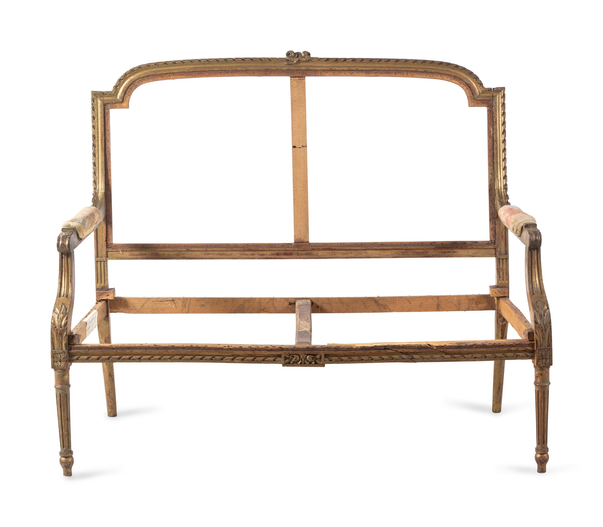 A Louis XVI Giltwood Settee Frame