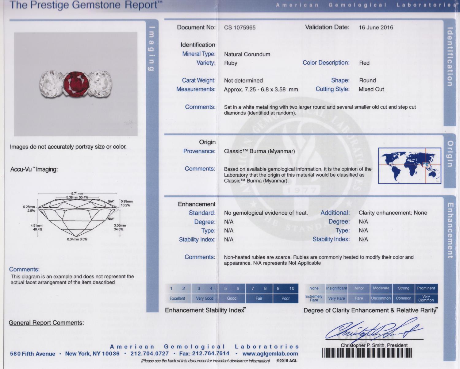 A Platinum, Burmese Ruby and Diamond Ring, Circa 1910, 3.70 dwts.