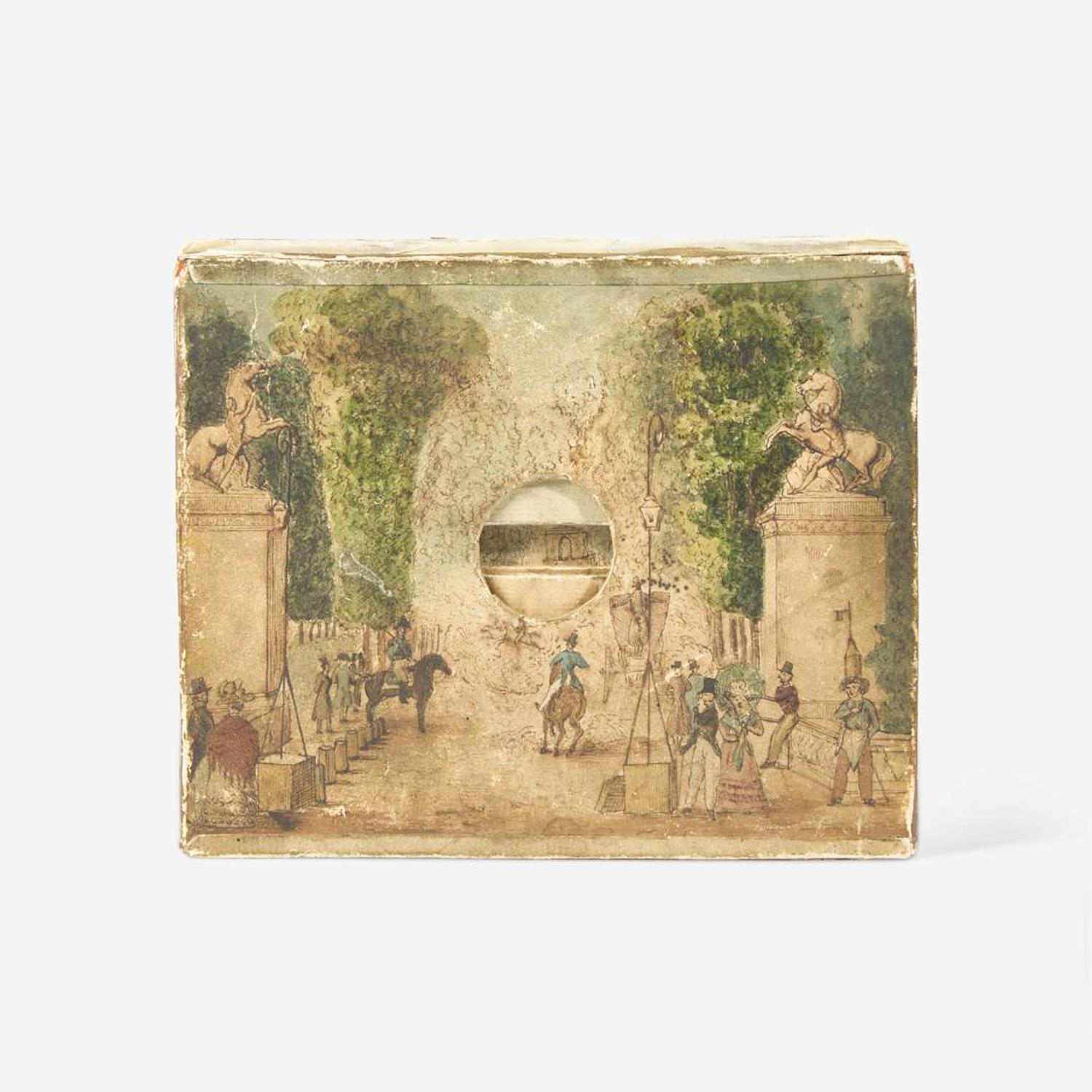 [Curiosa] [Peepshow] Hand-Made Example of the "Optique No. 4. Promenade de Longchamp" Paper Peepshow
