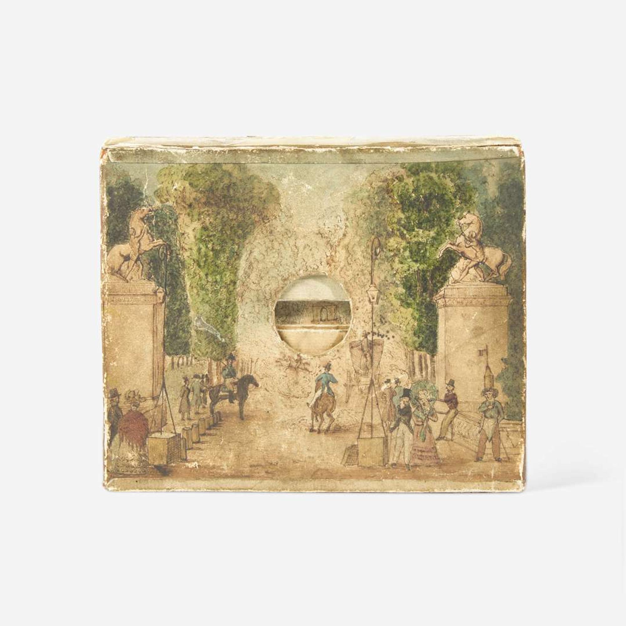 [Curiosa] [Peepshow] Hand-Made Example of the "Optique No. 4. Promenade de Longchamp" Paper Peepshow