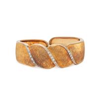 YELLOW GOLD AND DIAMOND CUFF BRACELET