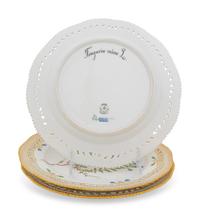 A Set of Three Royal Copenhagen Flora Danica Reticulated Luncheon Plates