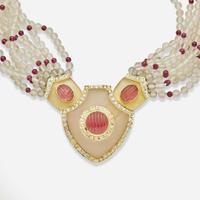 A 14K Yellow Gold and Gemstone Necklace