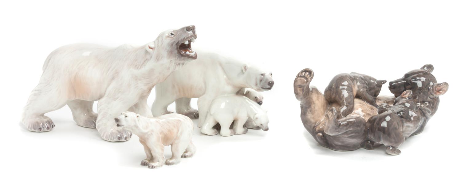 Four Dahl Jensen Copenhagen Porcelain Figures or Figural Groups Width of widest 9 1/2 inches. — 20TH CENTURY