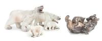 Four Dahl Jensen Copenhagen Porcelain Figures or Figural Groups Width of widest 9 1/2 inches. — 20TH CENTURY