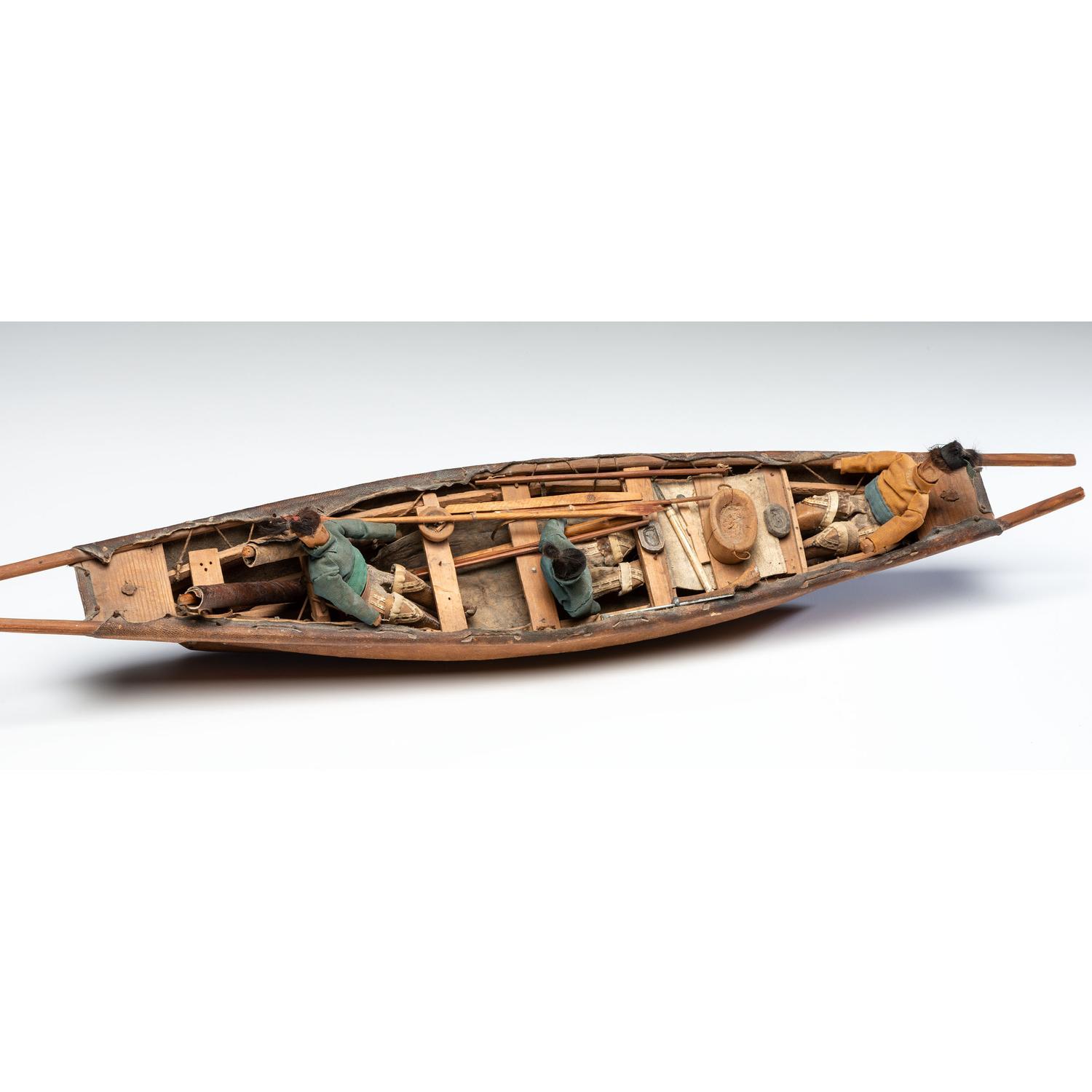 Greenlandic Inuit Umiak with Rowers