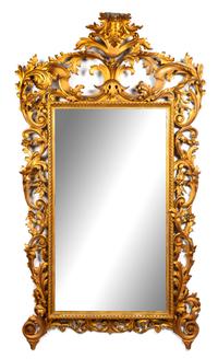 An Italian Giltwood Pier Mirror Height 83 x width 46 inches. — LATE 19TH CENTURY