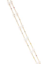 CULTURED PEARL, AND MULTICOLOR SAPPHIRE NECKLACE
