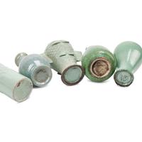 A Group of Five Chinese Celadon Porcelain Vases