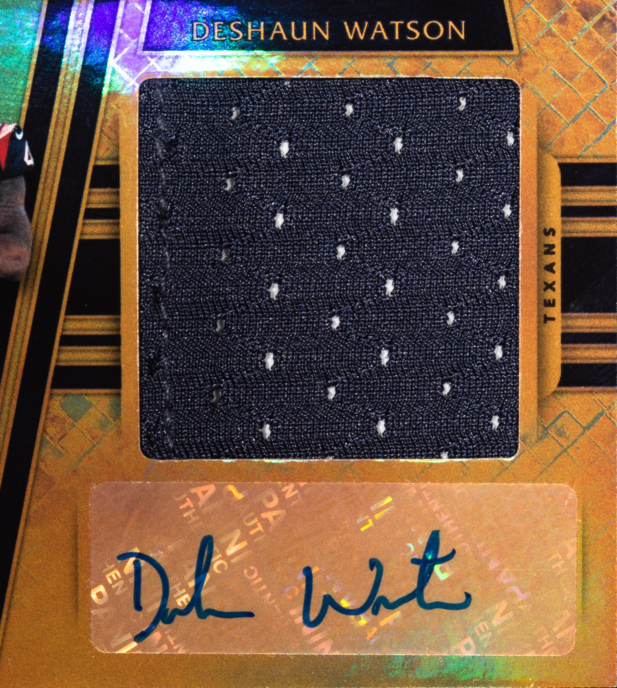 A 2017 Panini Gold Standard Deshaun Watson Jumbo Patch Signed Autograph Rookie Card (23/49)