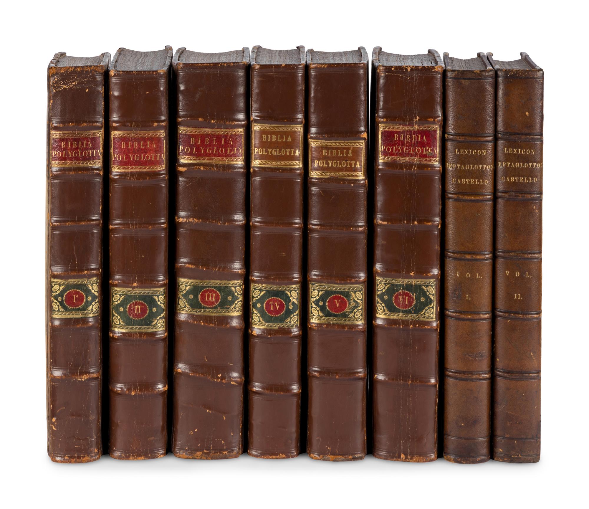 [BIBLE, Polyglot]. [WALTON, Brian (1600-1661), editor]. Biblia Sacra Polyglotta . London: Thomas Roycroft, 1655-1657.