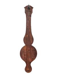 A Regency Style Inlaid Mahogany Banjo Barometer and Thermometer