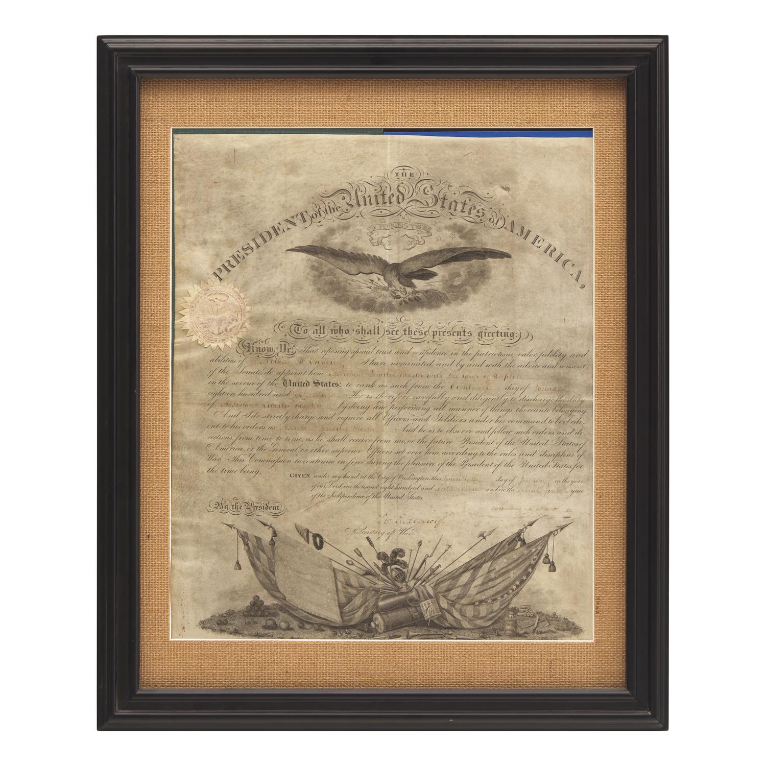 [Presidential] Polk, James K. Partially-Printed Military Commission, signed