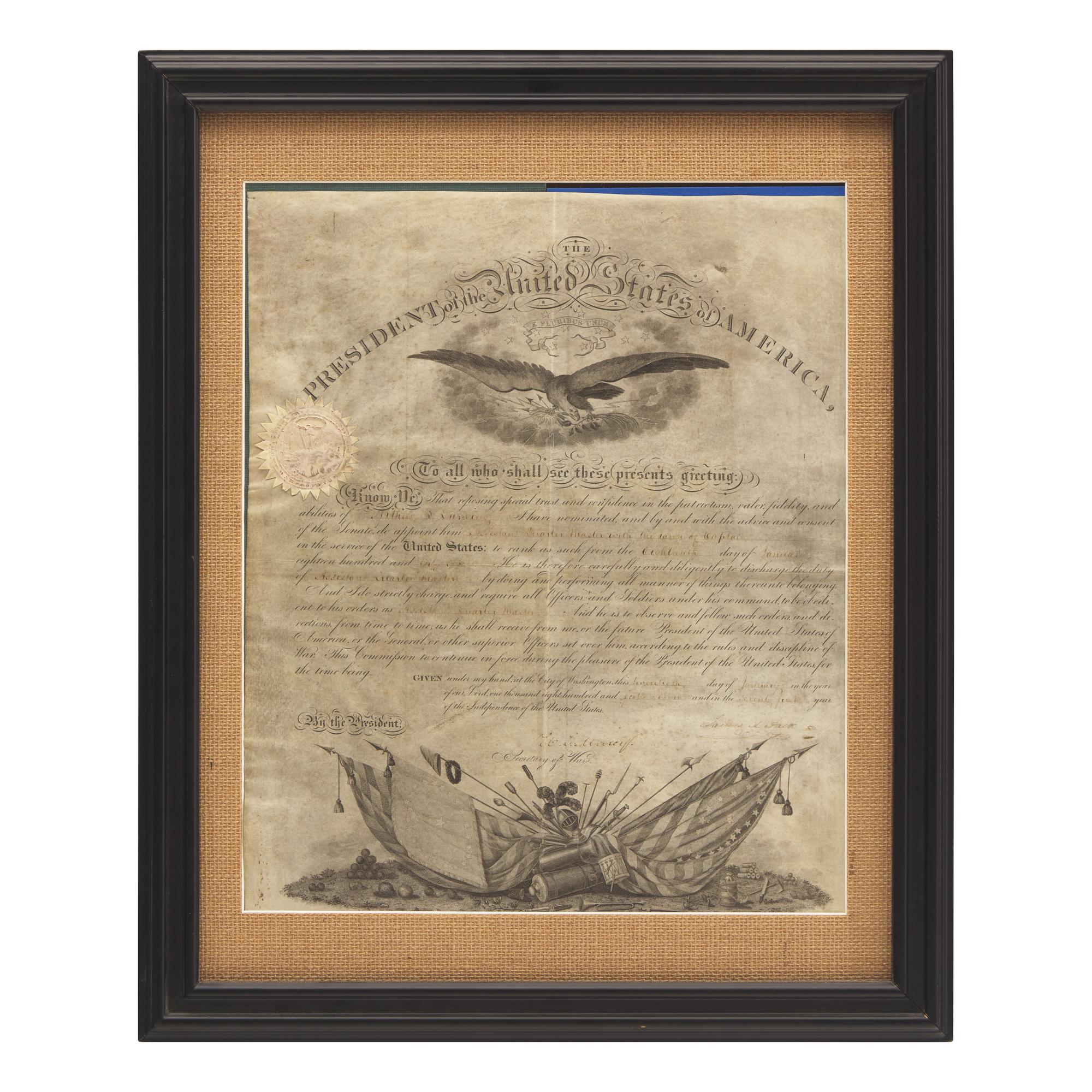 [Presidential] Polk, James K. Partially-Printed Military Commission, signed