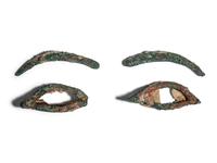 A Set of Egyptian Bronze Mummy Mask Eyes