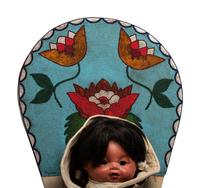 Plateau Beaded Hide Doll Cradle