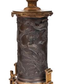 A Pair of Ebanista Bruna Parcel-Gilt Bronze Table Lamps